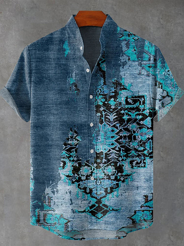 Men's Abstract Art Geometry Print Casual Shirt