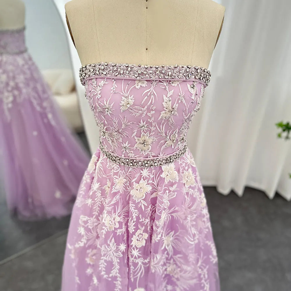 Dreamy Vow Olive Green Luxury Dubai Evening Dresses for Women Wedding Party Elegant Arabic Strapless Formal Prom Gowns 380