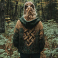 Women's Vintage Celtic Knot Gradient Jacquard Comfort Knit Hooded Cardigan