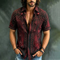 Men's Retro Halloween Spiderweb Art Casual Shirt