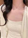 Gold Double Cross Pendant Necklace