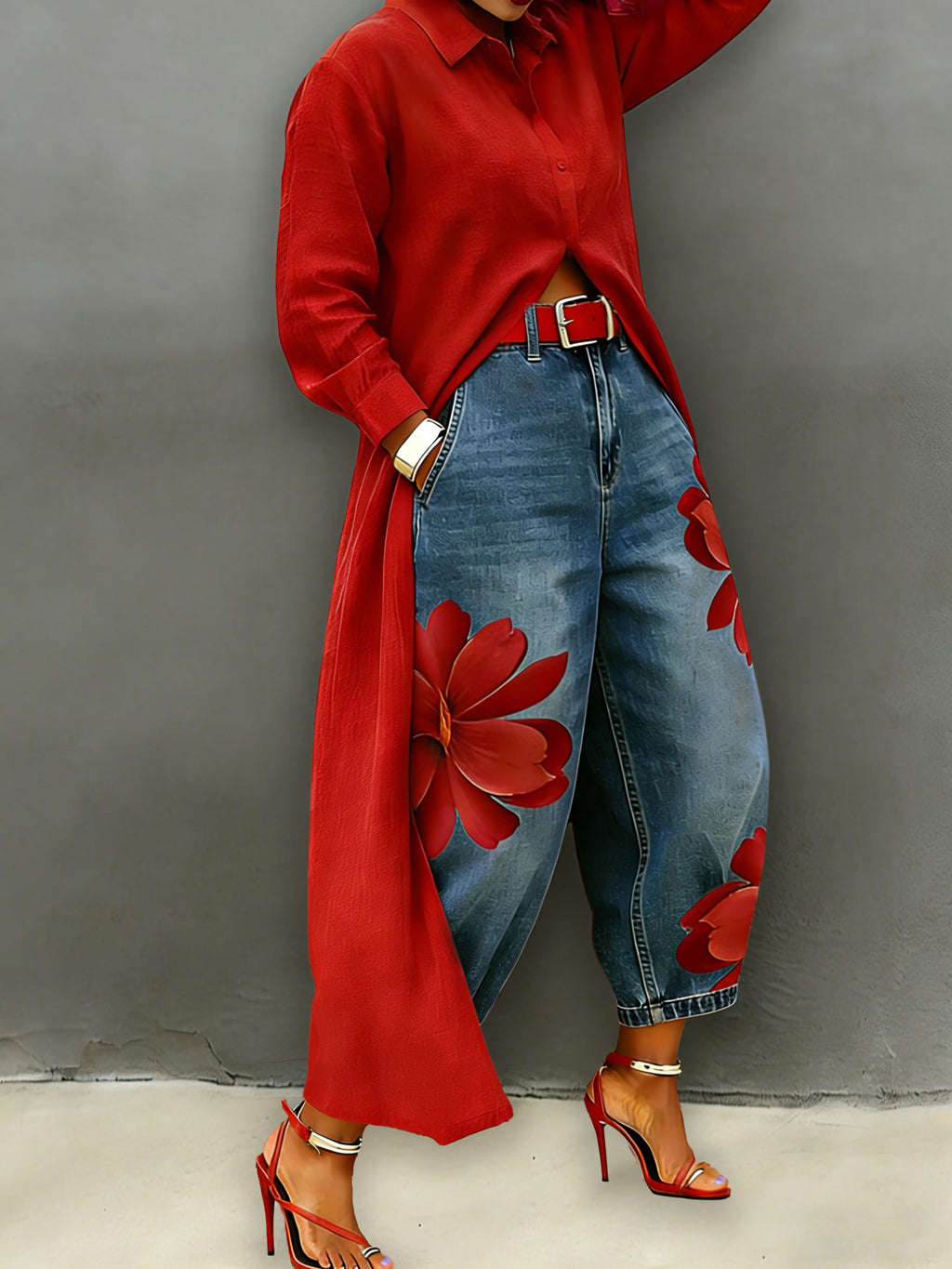 Women's Casual Loose Cotton Shirt Collar Blouse Loose Long Sleeve Daily Top