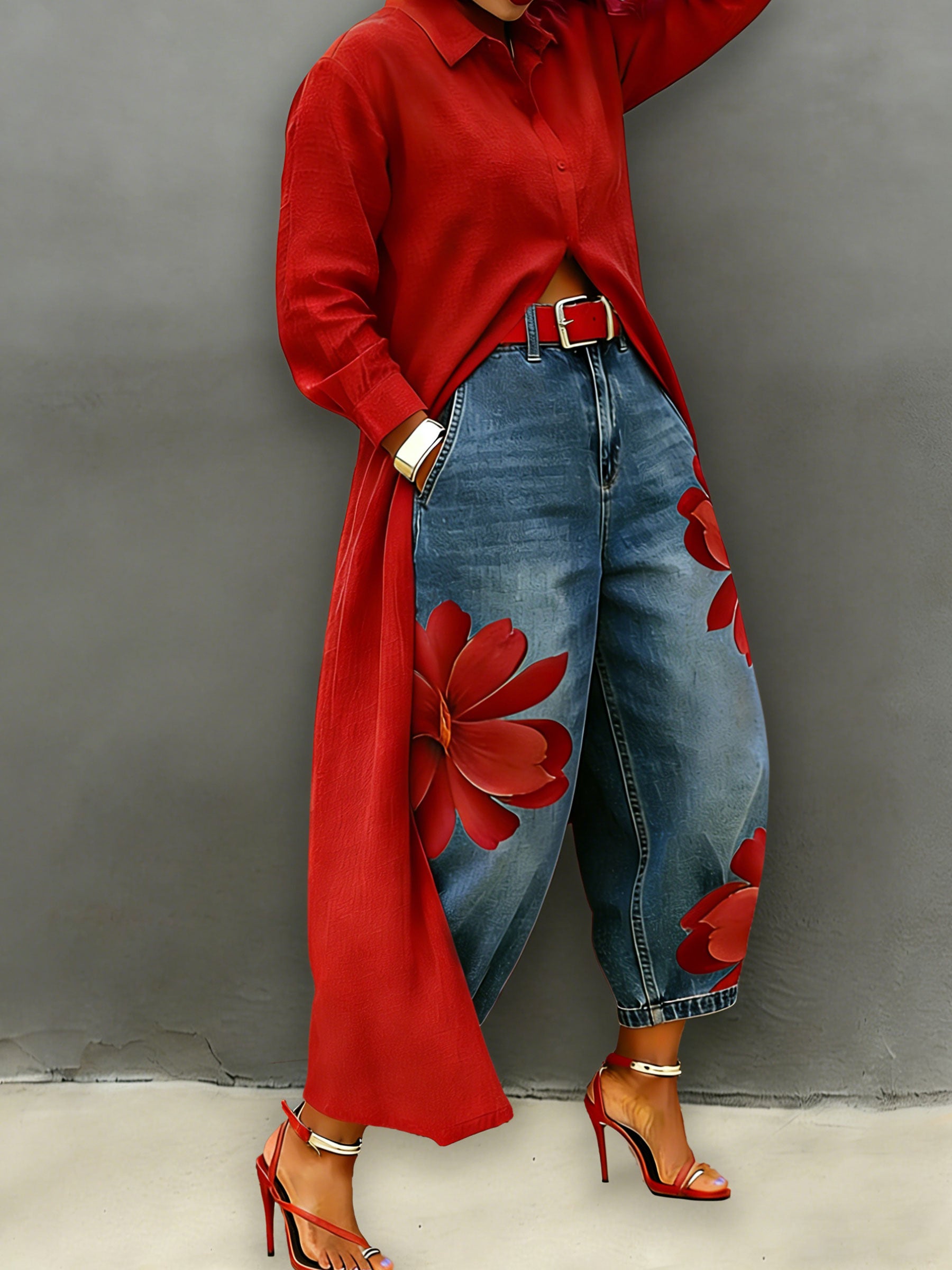 Women's Casual Loose Cotton Shirt Collar Blouse Loose Long Sleeve Daily Top