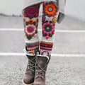 Vintage Floral Cozy Knit Leggings