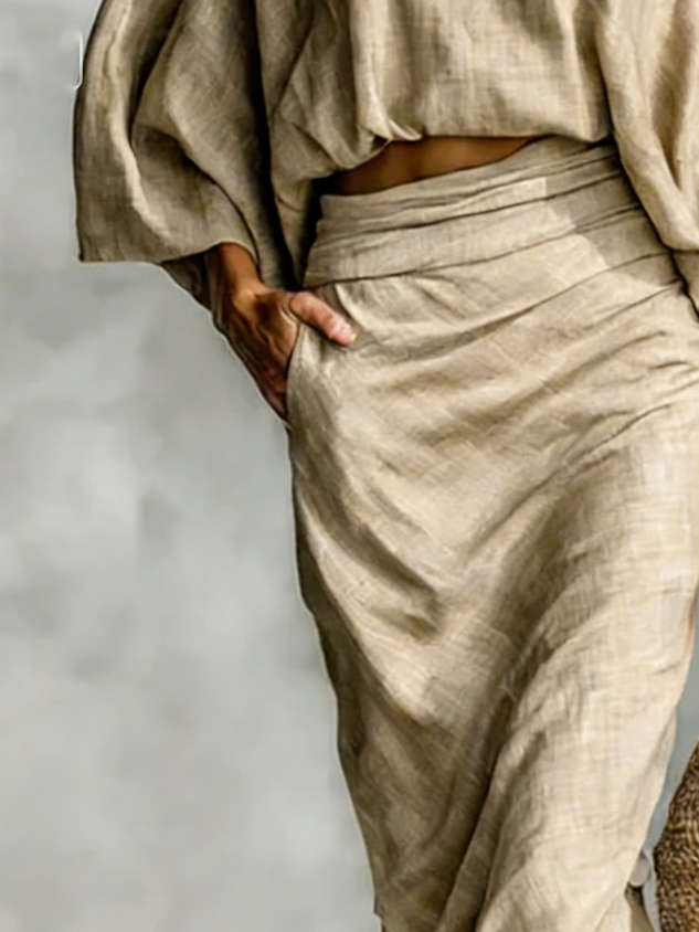 Casual Plain Maxi Skirt