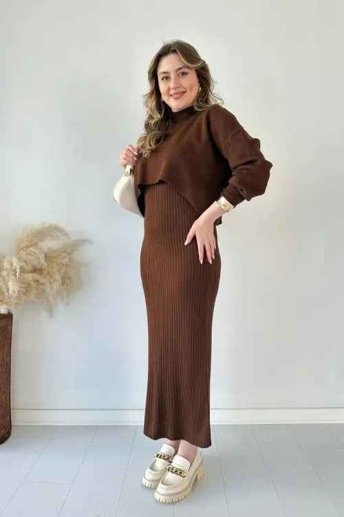 Short Sweater Knit Dress Set