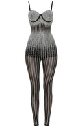 Crystal Bustier Jumpsuit Black
