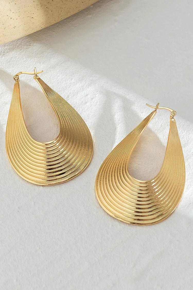 Alloy Geometric Figure Arc-Shaped Dangle Earrings