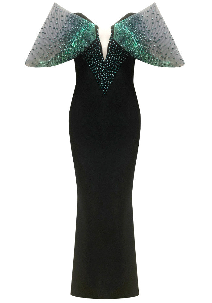 Bardot Pearl Maxi Dress Green Black