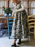 Dark Green Vintage Floral Apron