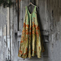 Vintage Rust Art Loose Tank Midi Dress 2e6e