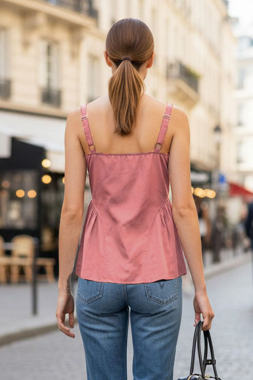 SIDE FRILL DETAIL BOW TOP
