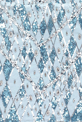Halter Crystal Sequin Dress Blue