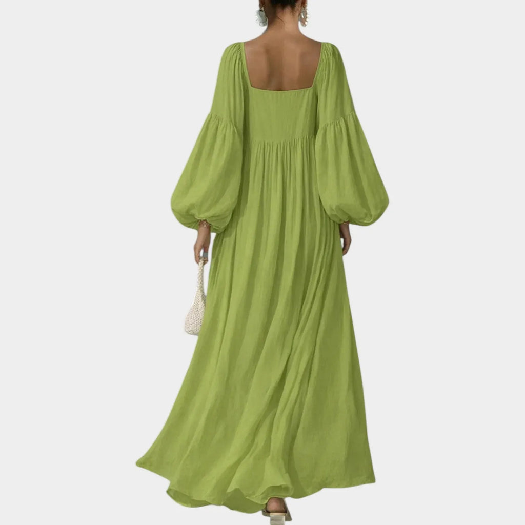 Flowy BalloonâSleeve Maxi Dress