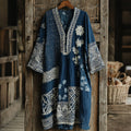 Japanese Floral With Patchwork Art Print Comfy Maxi Dress