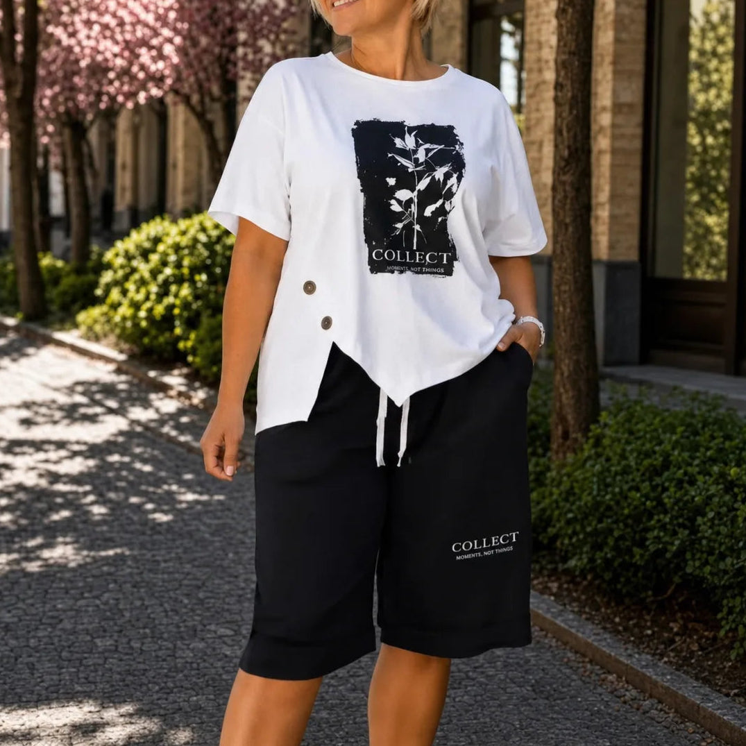 Sunlora – Women's Graphic Tee and Bermuda Shorts Set