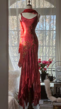 Vintage Evening Dresses, Burgundy Sleeveless Long Party Gowns  25523
