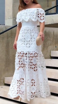 Women's One-shoulder Hollow Stitching Elegant Dress
