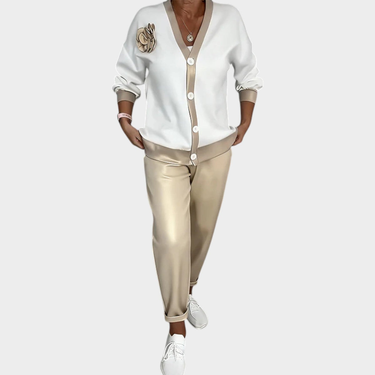 Chic Cardigan & Tailored Pants Set