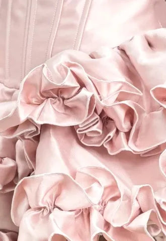 Strapless Ruffle Corset Dress Pink