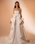 detachable satin skirt train bow bride bridal wedding removable detachable skirt transformer train ivory bride light belt sash skirt beach