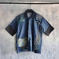 Retro Japanese Sashiko Patchwork Art Short-sleeved Shirt