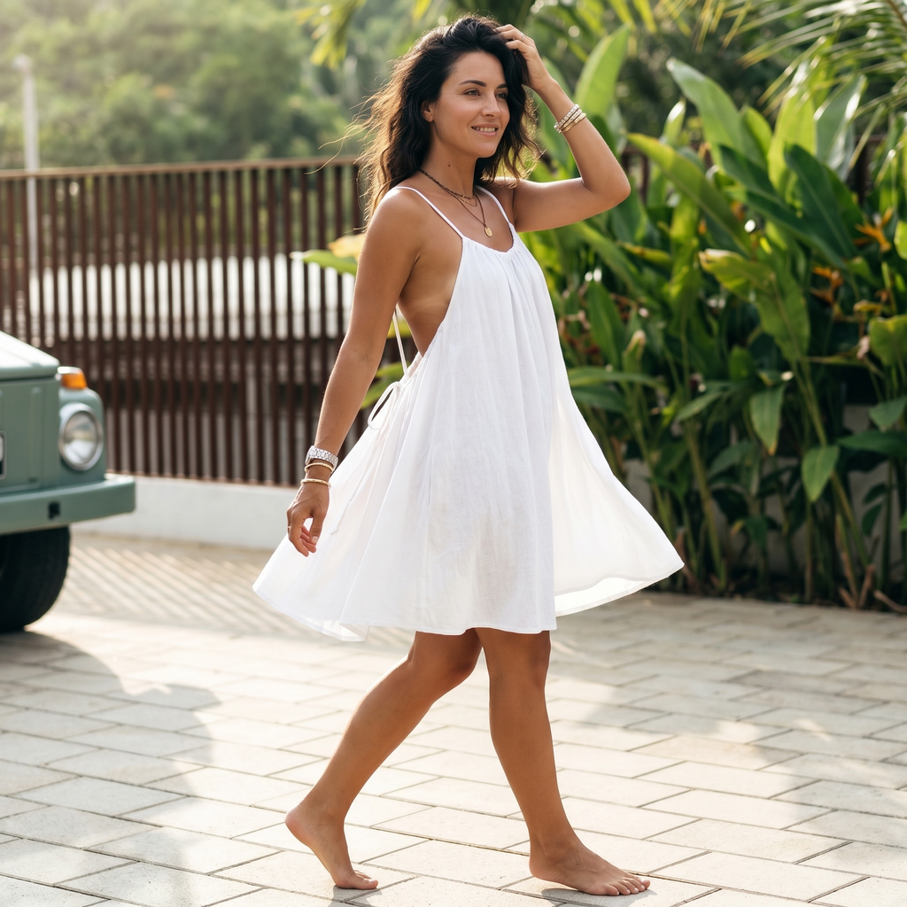 Summery Open-Back Sundress for Easy Summer Days
