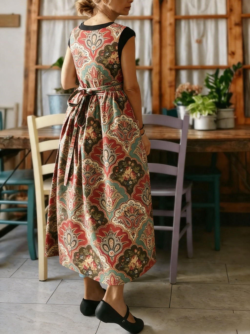 Opulent Vintage Paisley Floral Apron