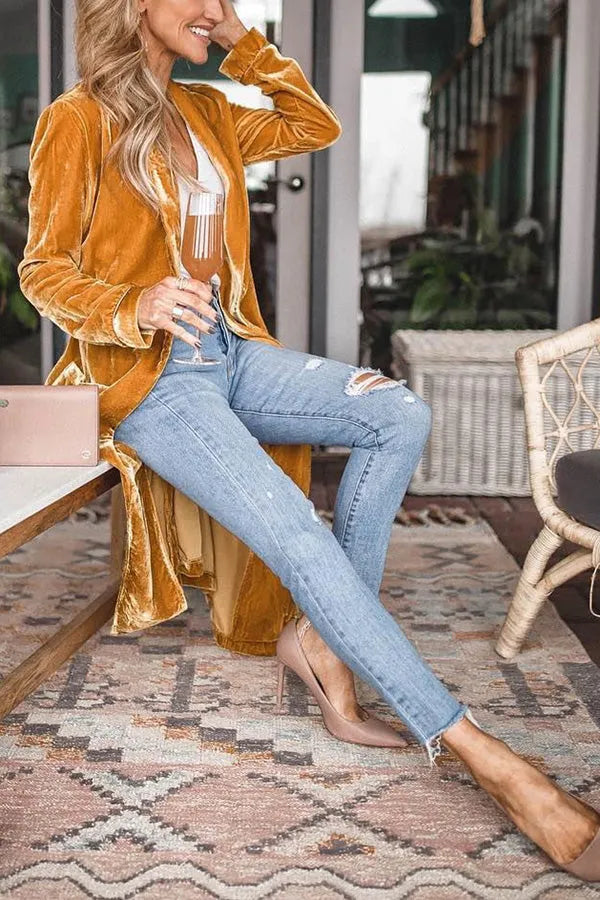 Velvet Kimono Coat