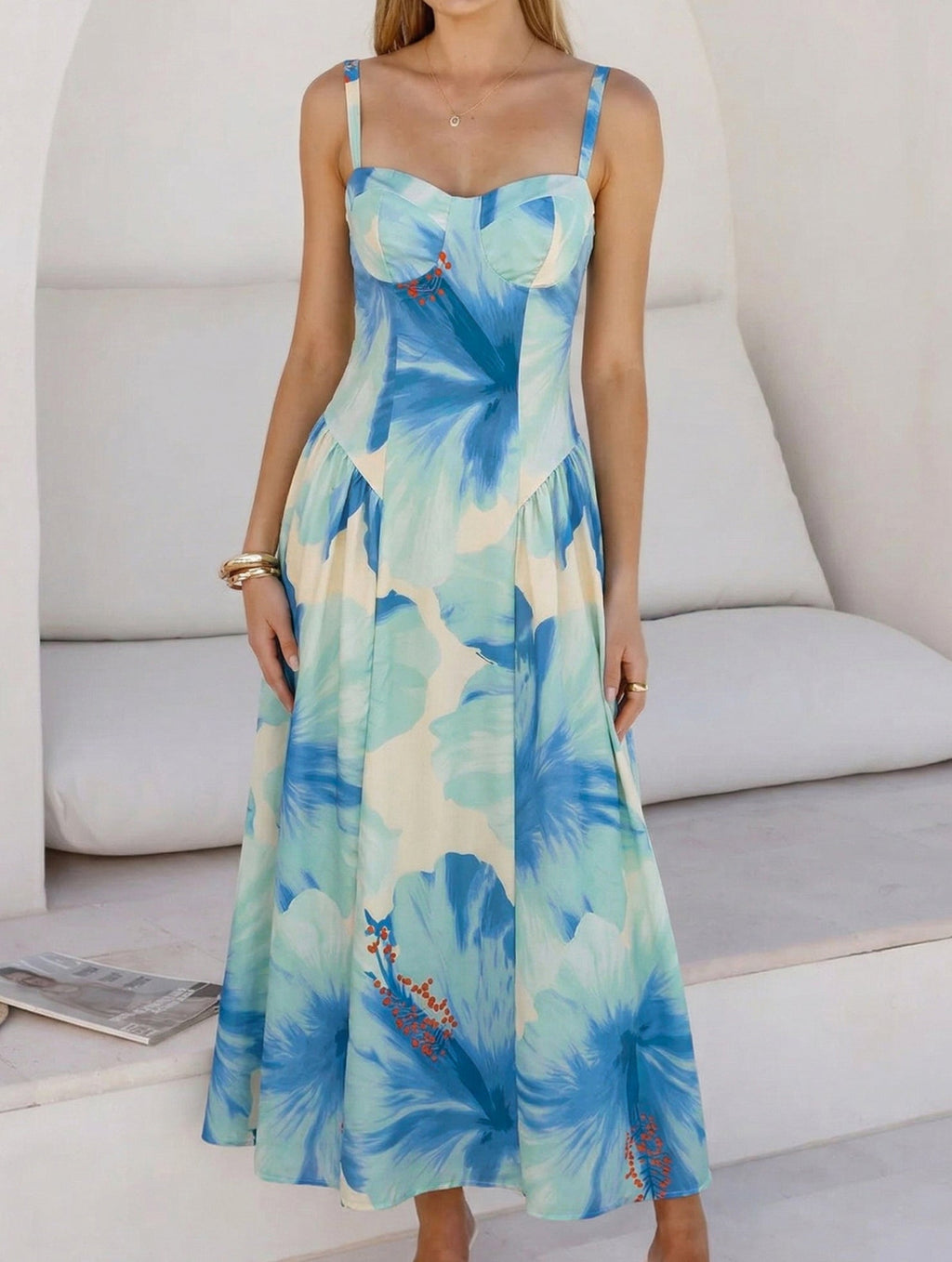 Floral Print Flowy Cami Maxi Dress_CWDMD02926