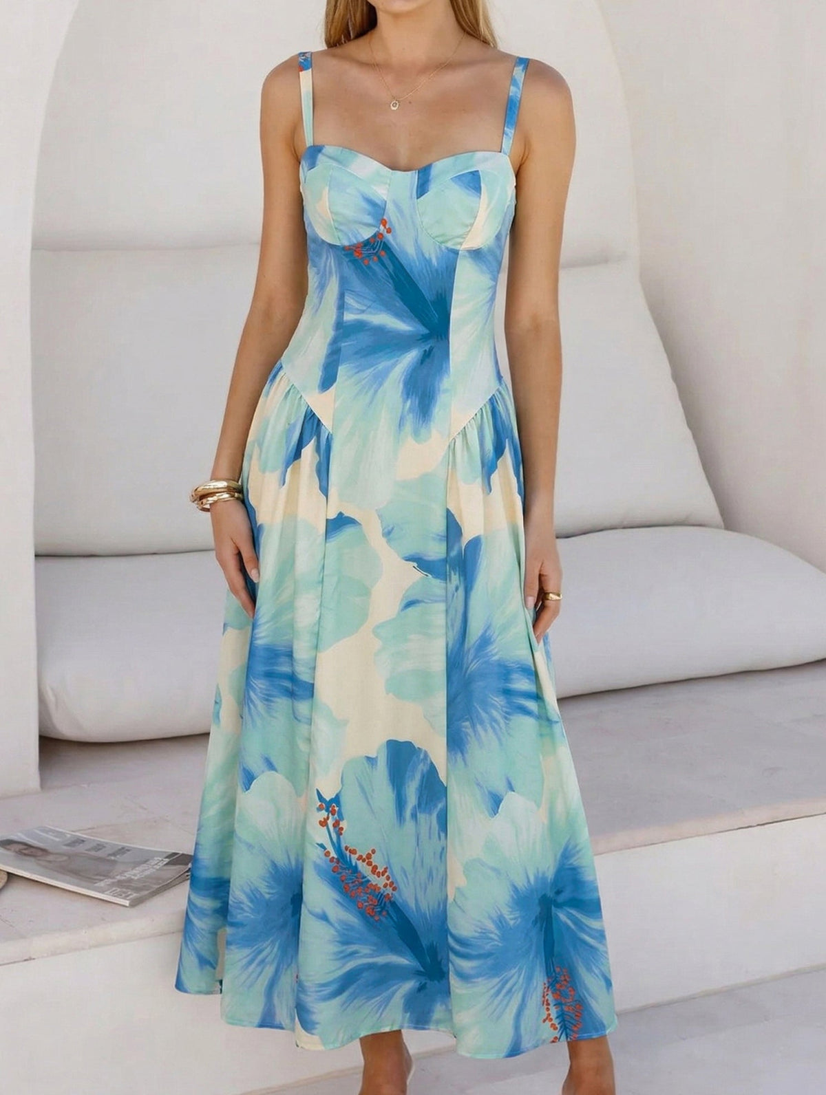 Floral Print Flowy Cami Maxi Dress_CWDMD02926