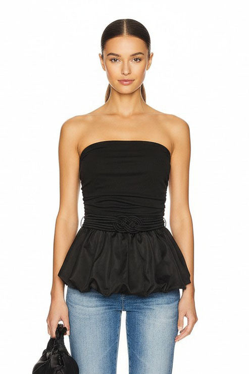 TUBE BUBBLE TOP W/ TWISTED ROPE BELT