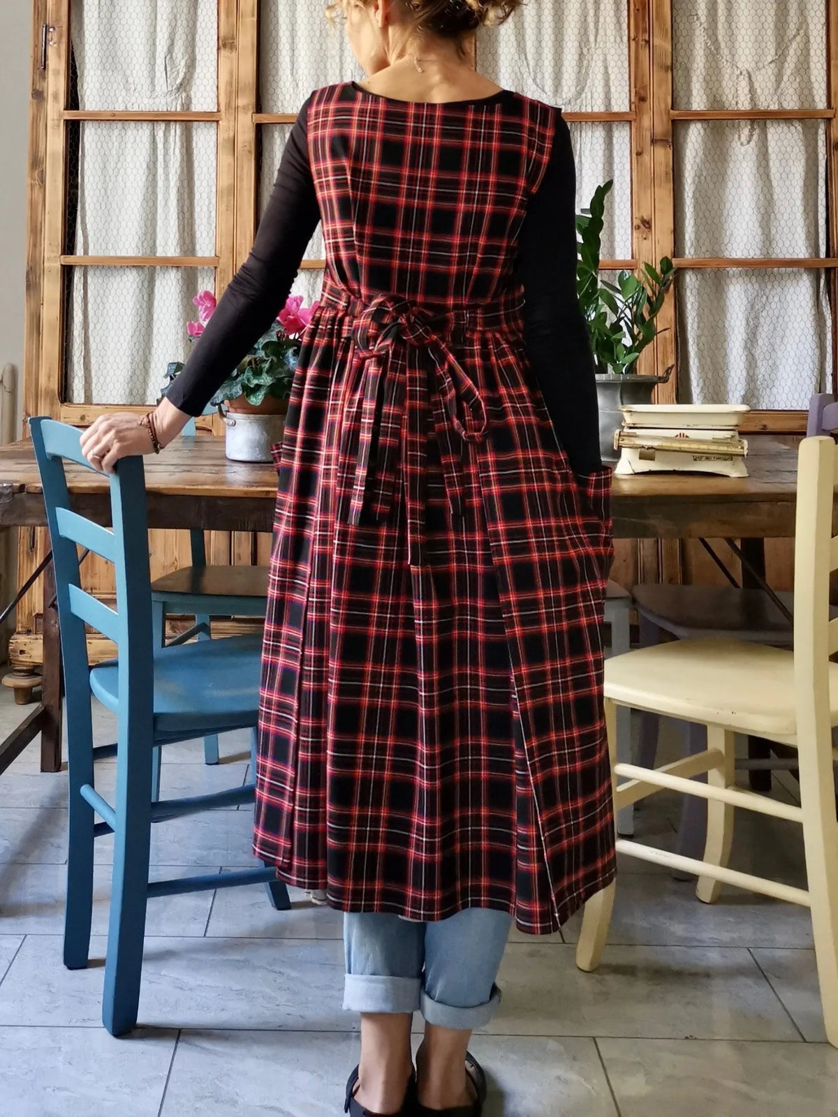 Red & Black Check Apron
