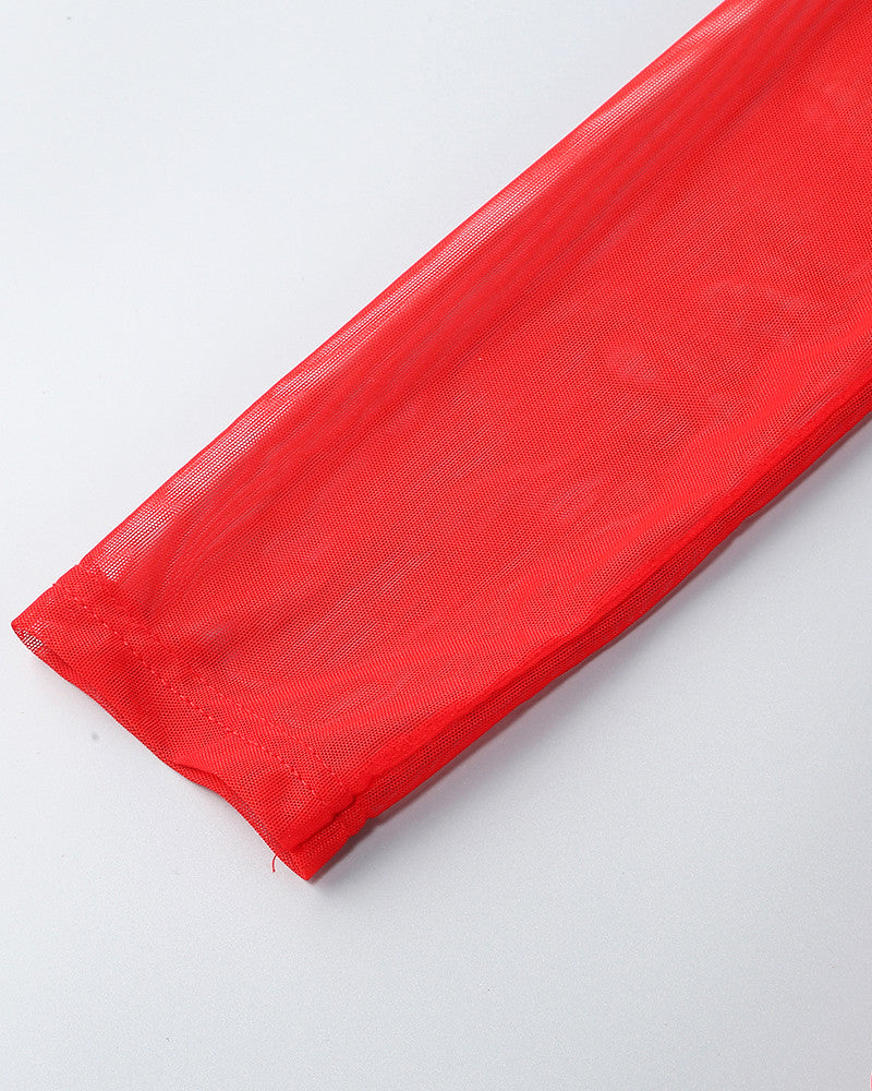 Long Sleeve Sparkly Draped Maxi Dress Red
