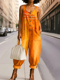 Women's There Are No Mistakes Only Lessons Print Casual Jumpsuit