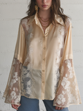 Delicate Champagne Lace Panel Shirt