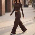 Velaire – Soft Crop Top and Wide Leg Pants Set