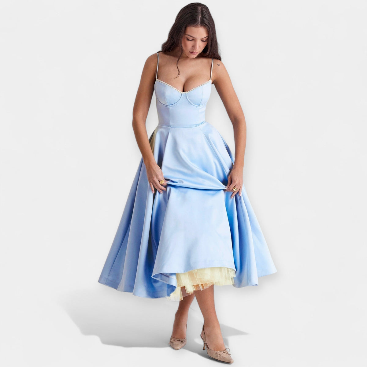 Midi Dress with Tulle and Style