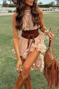 Delicate Romantic Drama Chiffon Wavy Ruffles Elastic Waist Loose Shorts