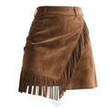 Retro Western Suede Short Skirt