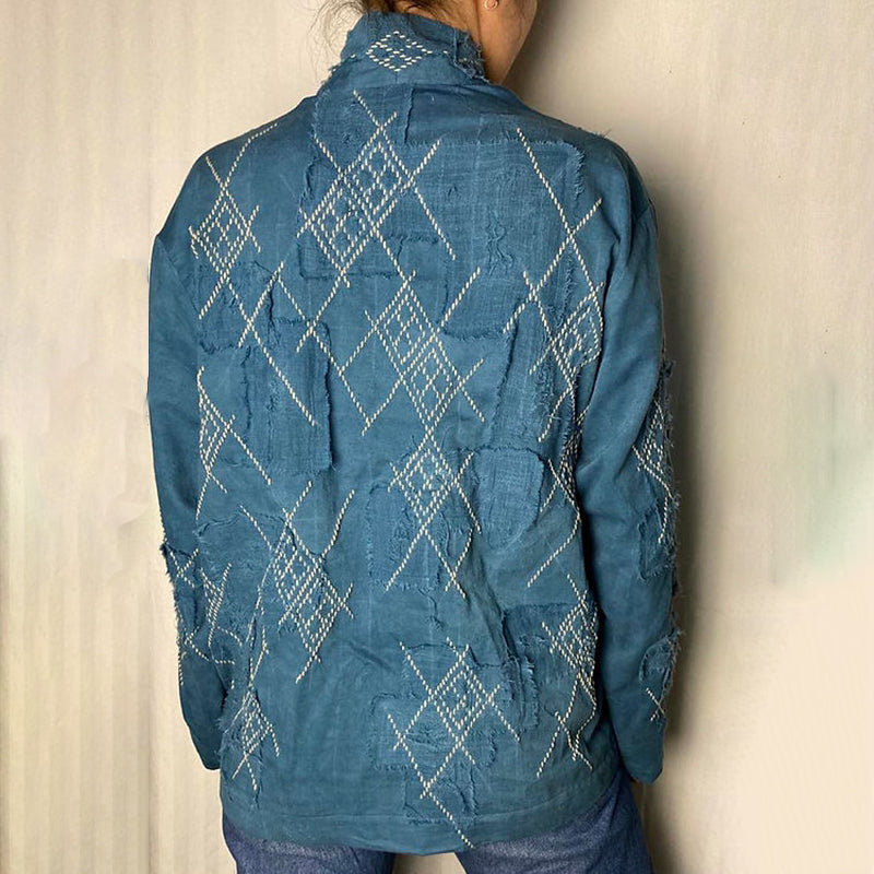 Japanese Style Quilted Cut-inspired Design Kimono