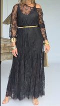 Women's Asymmetrical Neck Lace + Inner Dress Set