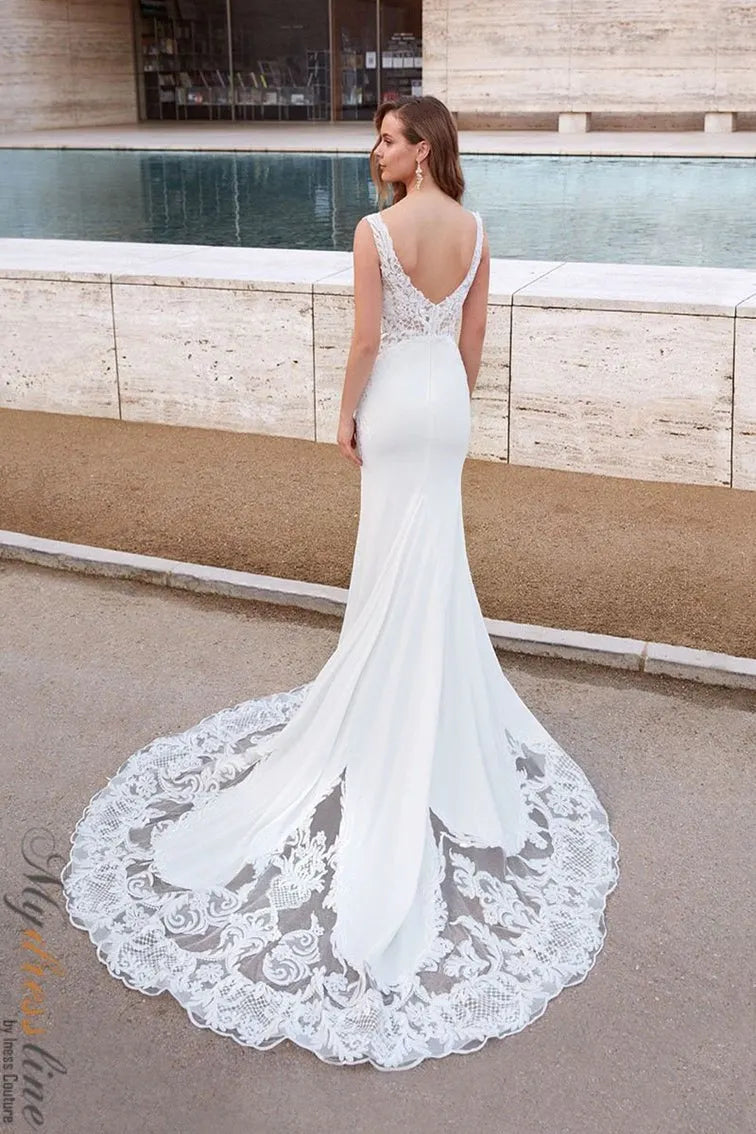 Alyce 5065 sleeveless v-back wedding maxi dress