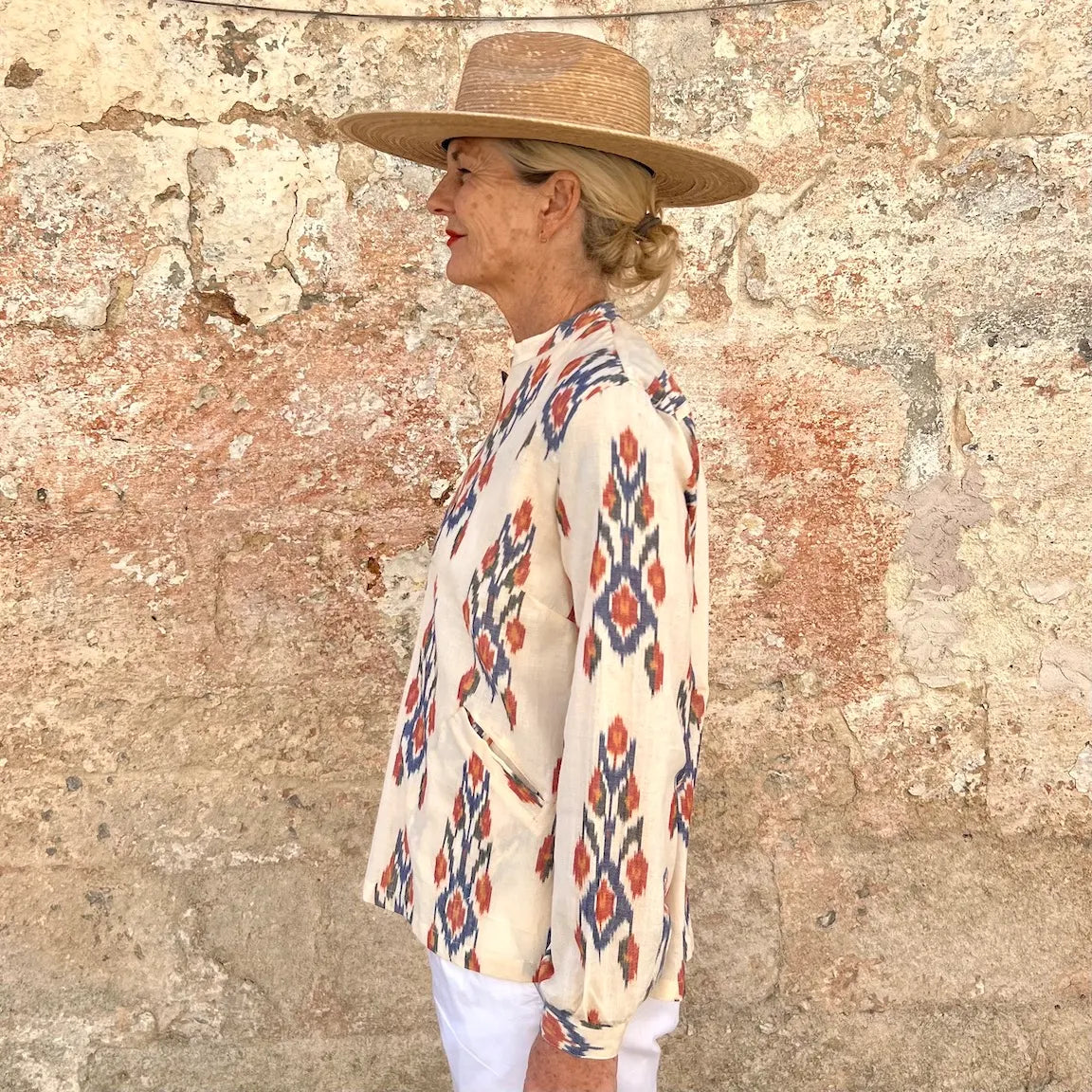 ApuntoB Blouse N. 80 – Italian Lightweight Cotton Split-Neck Blouse with Pockets