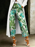Women's Fashion Flowers & Plants Art-print Casual Loose-fit Wide-leg Jeans
