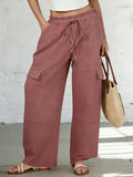 Women's Solid-color Stylish Loose-fit Casual Trousers