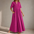 Wren – Women's Pin-Tuck Maxi Dress with Pockets