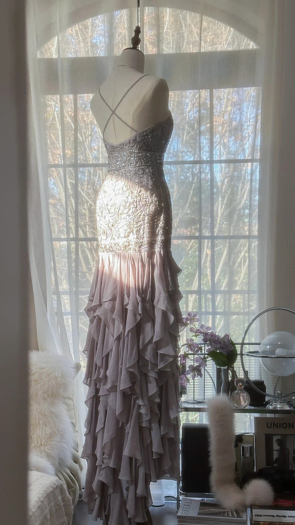 Vintage Evening Dresses, Sleeveless Long Party Gowns  25519
