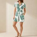 Soleia – Women’s Tropical Wrap Romper with Pockets