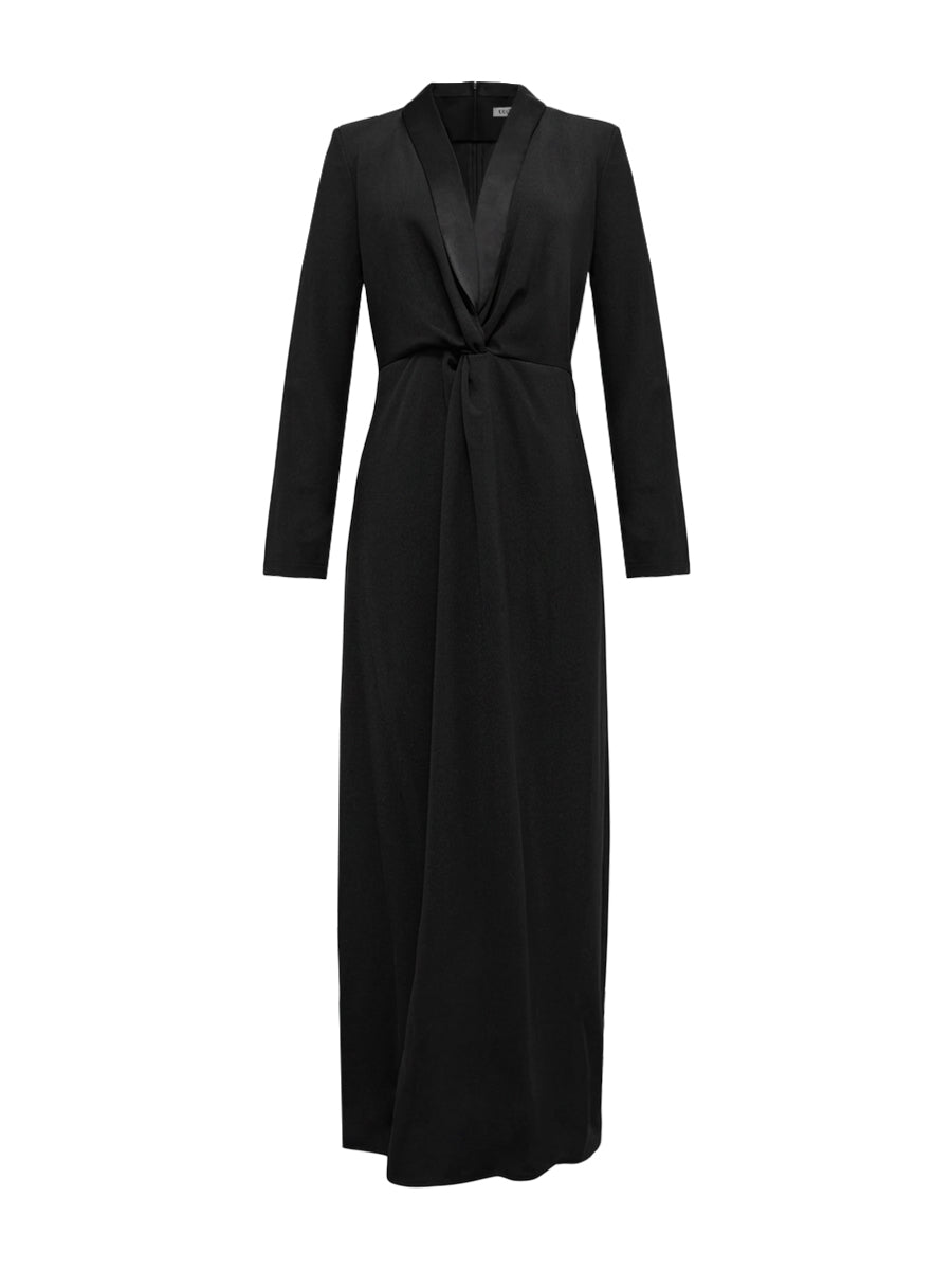 Long Sleeves Skinny Solid Color Deep V-Neck Maxi Dresses